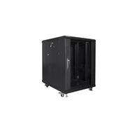 Lanberg FF01-6815-12B Armario Rack 15U Independiente con Puerta de Vidrio, Capacidad 800 kg, 19" Ancho 600mm Profundidad 800mm, Negro