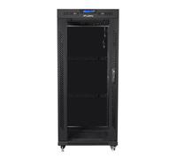 ARMARIO LANBERG RACK 19" 22U 800X1000 FLAT PACK NEGRO PUERTA CRISTAL CON LCD