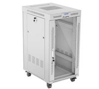 Lanberg FF01 V2 - Estante de 600 x 800 con puerta de vidrio y LCD - 22U