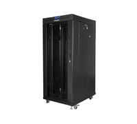 LANBERG Gabinete de 19 Pulgadas, 27U, 800 x 1000 cm, Cristal LCD, Paquete Plano juodas
