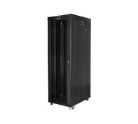 LANBERG Gabinete de 42U de 800 x 1000 cm para Puerta de Cristal, LCD, Paquete Plano juodas