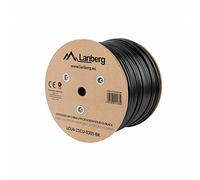 Bobina para exterior lanberg cat.6 utp rj45 solido cobre fluke tested awg23 305m negro