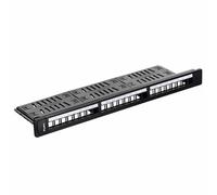 Patch panel lanberg 24 puertos 1u rack 19 pulgadas organizador modulos keystone negro