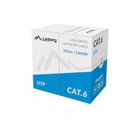 Lanberg Bobina Cat.6 UTP 305M Solid CU CPR + FLUKE Passed Gris