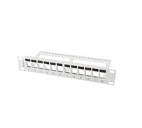 LANBERG - Parche para panel, color blanco, 12 PUERTOS 1U con organizador para módulos keystone, color gris