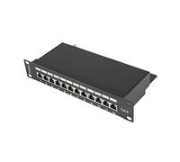 PATCH PANEL LANBERG 12 PUERTOS 1U 10" CAT.6 BLINDADO NEGRO