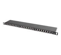 LANBERG Patch Panel 24 Port 0.5U, Cat. 5E, Shielded, Black