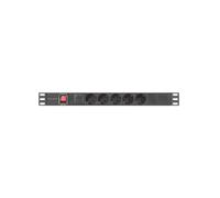 Lanberg - PDU-05F-0200-BK unidad de distribución de energía (PDU) 5 salidas AC 1U Negro