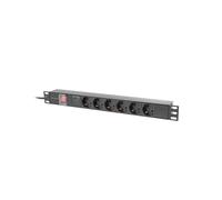REGLETA LANBERG 1U 16A RACK 19 6X SOCKET SCHUKO NEGRO 2M
