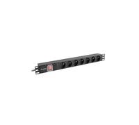 Lanberg PDU-07E-0200-BK Unidad de distribución de energía - 7 x Schuko - Potencia máx. 4000W - 16A - 1U