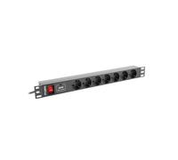 Lanberg - PDU-07F-0200-IEC-BK unidad de distribución de energía (PDU) 7 salidas AC 1U Negro