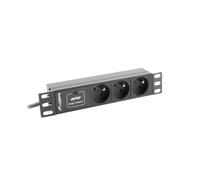 Lanberg PDU 10'' 1U 10A, 3X 230V PL 2M Black