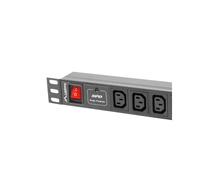 Lanberg - PDU-10I-0200-IEC-BK unidad de distribución de energía (PDU) 10 salidas AC 1U Negro