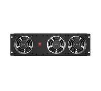 Lanberg Placa de ventilación Vertical de 19" 3U para Rack con Tres Ventiladores, 230 V, Color Negro