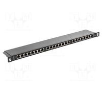 Lanberg Patch Panel 24 Port 0.5U, Cat. 6, Shielded, Black