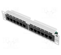 LANBERG Patch Panel 10'', 12 Port 1U, Cat.5E, Gray
