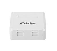 Lanberg Roseta de pared OK1-0002-W 2 puertos Keystone 19,2×14,9 mm enrutamiento 180º Blanco