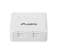 Lanberg Roseta de pared OK1-0002-W 2 puertos Keystone 19,2×14,9 mm enrutamiento 180º Blanco