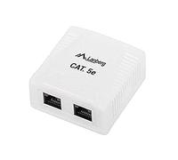 Lanberg ROSETA DE PARED OU5-0002-W - 2*RJ45 CAT.5E - CONECTORES IDC/LSA - PERMITE CABLES 26-22 AWG - BLANCO