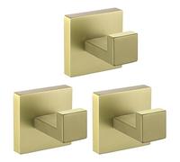 LANC Ganchos para toallas de baño, ganchos de ropa de oro cepillado, ganchos resistentes para batas, ganchos para baño, cocina, garaje, hotel, ganchos de pared de acero inoxidable, montaje en pared