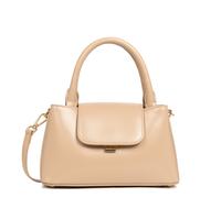 Lancaster Bolso tote de piel con solapa y cierre, S SUAVE EVENLY. Color Beige