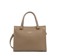 LANCASTER | Foulonné Double - Bolso Cuero de Vaca Graneado Topo - In - Oro