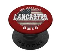 Lancaster Ohio, Bandera Americana Vintage PopSockets PopGrip Adhesivo