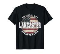 Lancaster Pennsylvania, Bandera Americana Vintage Camiseta
