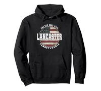 Lancaster Pennsylvania, Bandera Americana Vintage Sudadera con Capucha