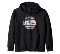 Lancaster Pennsylvania, Bandera Americana Vintage Sudadera con Capucha