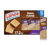 Lance Galletas para sándwich, Nekot Fudge, 10 paquetes empaquetados individualmente, 6 sándwiches cada uno