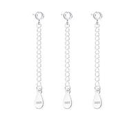 LANCHARMED 3 extensores de collar, extensión de plata de ley 925 para joyería, collar, pulsera, tobillera, extensores para mujer, cadenas de fabricación de joyas, 2 pulgadas, color plateado, 5 cm,