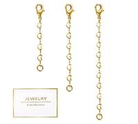 LANCHARMED Alargador Cadena Oro, Alargador Collar, Ampliador de Colgante, Chain Extender, Extension Cadena de Pulsera, Corazón, Plata 925, Pack 3