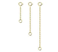 LANCHARMED Alargador Cadena Oro, Alargador Collar, Chain Extender, Ampliador de Colgante, Extension Cadena de Pulsera, Plata 925, Pack 3