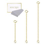 LANCHARMED Pack de 3 Cadenas Extensibles de Plata de Ley 925 para Mujer, Oro Plata Extensores de Cadena para alargar Tus Collares y Pulseras (8-oro)