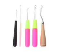 LANCHEN 5 unids/Set plástico Aguja de Ganchillo Trenzado pestillo Gancho Tejer Pelo rastas artesanía