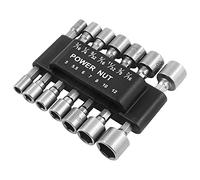 Lanchoo Juego de llaves de vaso, 14 unidades, adaptador de llave hexagonal, adaptador de tuerca, tuercas, tuercas, adaptador de bits, ranura para taladro o atornillador inalámbrico
