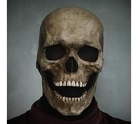 Lanckeli Máscara de Calavera de Halloween con Mandíbula Móvil, Cráneo Espeluznante, Máscara de Látex para Adultos.