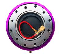 LanCo Adaptador de Cubo de Liberación Rápida en el Volante del Automóvil, Kit de Cierre Universal a Presión, Patrones de 6 Agujeros, Púrpura