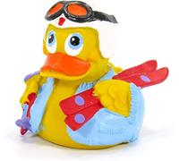 LANCO - Juguete de baño de pato de goma para esquiar, natural, orgánico, ecológico, marca Squeaker | Importado de Barcelona, España