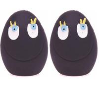 Lanco - Juguete para Mascotas, Huevo Ríe Pequeño, Caucho Natural (Látex), Color Negro (Paquete de 2)