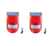 Lancoon 2 Pack Solar de Sonido y luz de Alarma al Aire Libre del Sensor de Movimiento a Prueba de Agua 110db Sirena de Advertencia de Seguridad de Sonido de la Pistola del Perro para la Granja Hogar