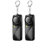 Lancoon 2 Paquete Seguro Alarmas Personales Sonoras 130dB Fuerte con Linterna LED PortátilAl Aire Libre Defensa Personal Emergencia Alarma de Seguridad para Mujeres Niños Ancianos Hombres Negro