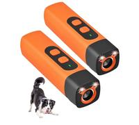 Lancoon 2 Piezas Ultrasónico Ahuyentador de Perros con 3 Frecuencias Ajustables Linterna LED Recargable Entrenamiento del Comportamiento Portátil para Perros Mascotas Interior Exterior