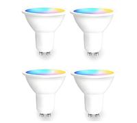 Lancoon 4 Pack GU10 Bombilla LED WiFi Luz inteligente Bombilla de cambio de color 16 Millones Colores Luz LED Ajustable para Salón Dormitorio Oficina Hotel WiFi 2.4 GHz