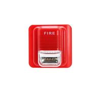 Lancoon Alarma de incendio con cable, alarma de incendio, alarma de sonido, 12 V CC, alarma estroboscópica, sirena, sensor de sirena, cuerno de seguridad, zumbador para sistema de alarma, sistema de