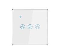 Lancoon Interruptor a Prueba de Agua de luz Inteligente con Marco de Aluminio Plateado Compatible con Control de Voz Remoto inalámbrico Adecuado para el Dormitorio del Hotel de Oficina (1 Unidad)