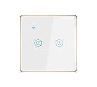 Lancoon Interruptor de luz Inteligente a Prueba de Agua con Marco de Aluminio Dorado Soporte de Control de Voz Remoto inalámbrico Adecuado para el Dormitorio del Hotel de Oficina(2 Unidad)