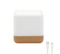 Lancoon Lámpara de Guardería para Niños Sencilla y Moderna Luz de Noche con Temporizador USB Recargable LED Cubo Ambiente Lámpara de Sobremesa Dormitorio Lámpara de Noche para Niños Guardería