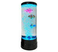 Lancoon Lámpara Decorativa de Mesa Bubble Fish con Peces Artificiales Luz LED para Acuarios con 7 Colores Cambiantes y Burbujas de Agua para Dormitorio Salón Oficina